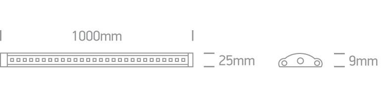 LED SHELF STRIP 10w WW 24vDC 100cm