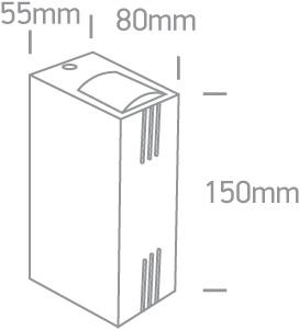 GREY LED 2x3w BL IP54