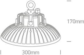 BLACK LED SMD 150W UFO CW IP65 230V