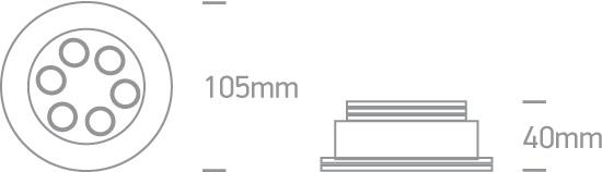 BLACK LED WW 6w 35d 350mA