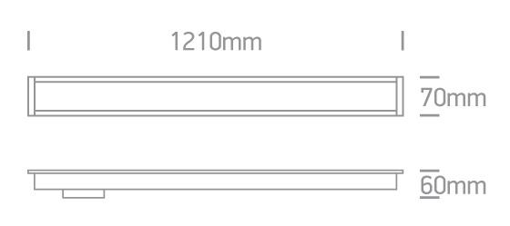 WHITE RECESSED LED 40W CW 1200mm 120d LINEAR 230V