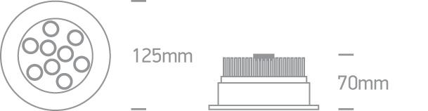 ALUMINIUM LED WW 9w 35d 350mA