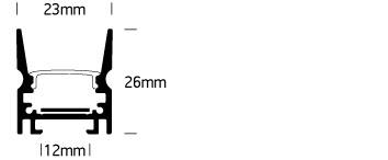 BLACK PROFILE 2m + PC Opal diffuser DARK LIGHT