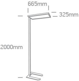 WHITE 60w FLOOR STAND UGR19 DIMMABLE 230v