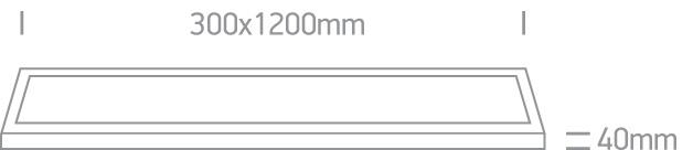 WHITE LED 30x120 40W CW IP40 230V BACKLIT