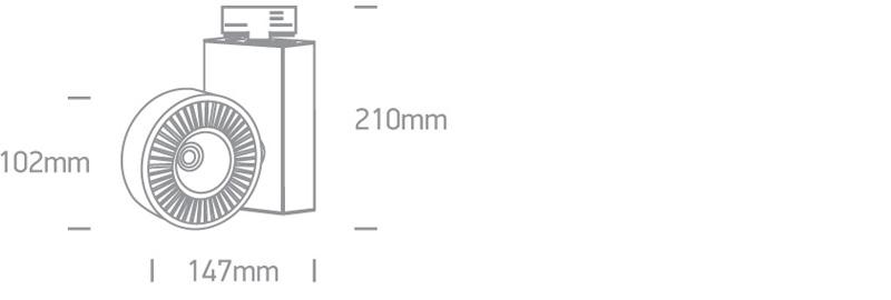 WHITE COB LED 20w WW TRACK SPOT 45deg 230v