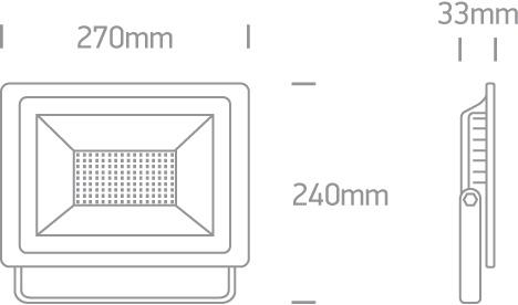 BLACK LED 100W CW IP65 AC 230V