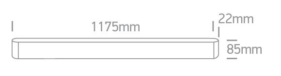 WHITE 40W DOWNLIGHT+UPLIGHT LED CW 1175mm 230V