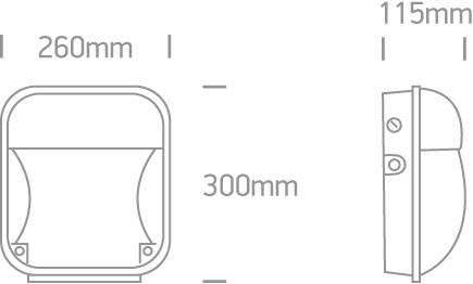 LED WALL LIGHT 50W CW IP65 230V BLACK
