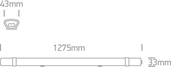 IP65 LED CONNECTABLE 36W WW 1275mm 100-240V