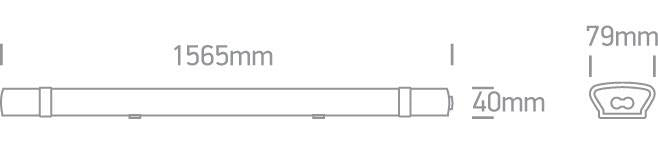 IP65 LED CONNECTABLE 45W CW 1565mm 100-240V