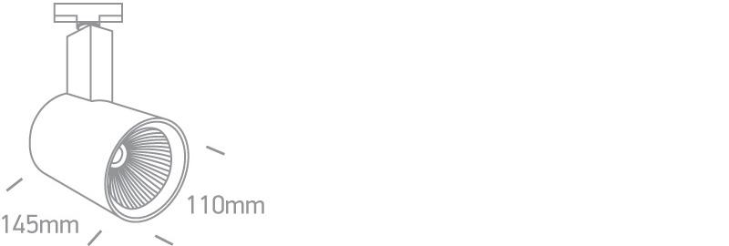 WHITE COB LED 35W WW TRACK SPOT 36deg 230V