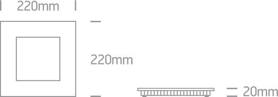 GREY LED 22w WW IP40 100-240v