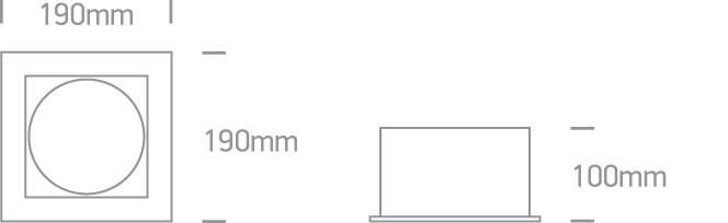 GREY COB LED 20W CW 36deg 230V