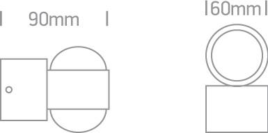 ALUMINIUM WALL LED BLUE 2x1w IP54