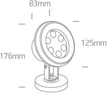 6X1W LED CW SS316 IP68 ADJUSTABLE UNDERWATER LED 24V