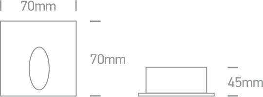 GREY RECESSED IP54 1x3w WW 100-240V