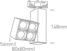 BLACK TRACK LIGHT 15W WW IP20 230V