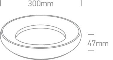 BLACK PLAFO LED 25W WW IP40 100-240V