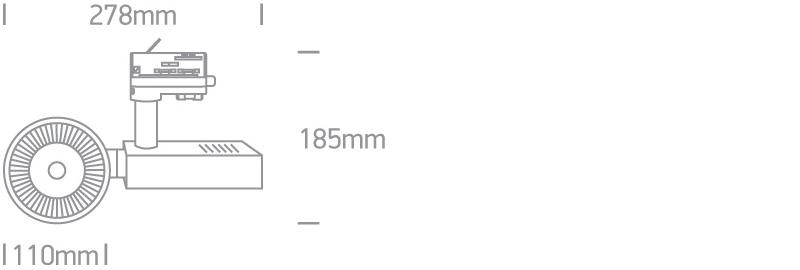WHITE COB LED 34w CW 42deg TRACK SPOT 230v