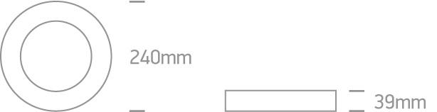 BLACK PLAFO LED 16w CW IP40 230v