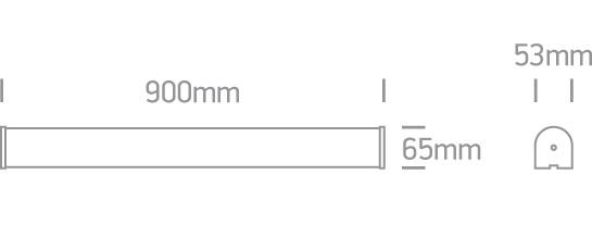 LED BATHROOM LIGHT 90cm 20W WW IP44 230V