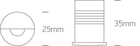 ALUMINIUM RECESSED 1W WW IP20 350mA DARK LIGHT