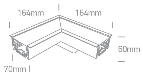 WHITE CORNER FOR 38152R LED 8W CW 120d LINEAR 230V