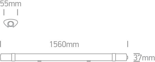 IP65 LED 45W CW 1560mm 100-240V