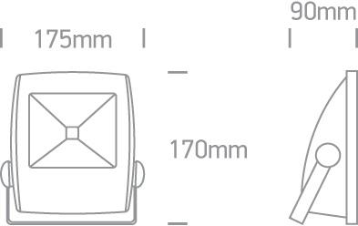 GREY LED 10W WW IP65 85-240V