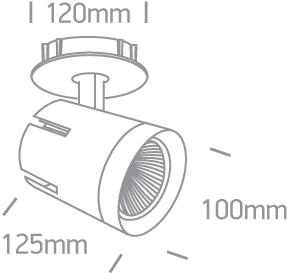 WHITE RECESSED LED 40W WW 36deg 230V