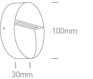 ANTHRACITE LED WALL LIGHT 3W WW IP54 100-240V