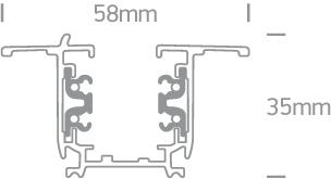 WHITE RECESSED TRACK 3m