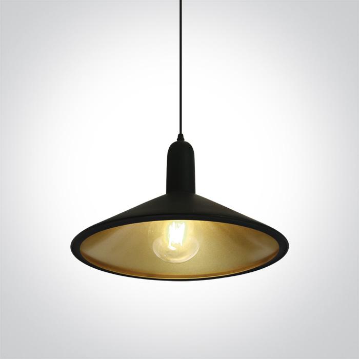 BLACK E27 12W BRASS REFLECTOR