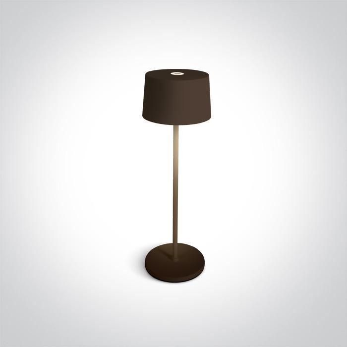 BROWN LED 3,3W WW TABLE LAMP RECHARGEABLE USB SOCKET IP65 DIMMABLE