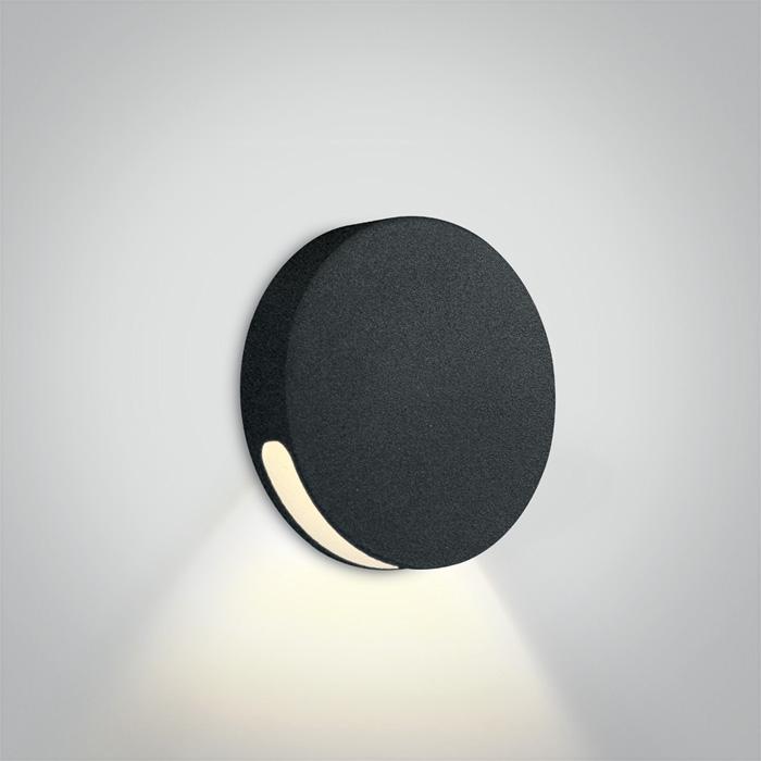 BLACK IP65 WALL RECESSED COB LED 2w WW 700mA DARK LIGHT