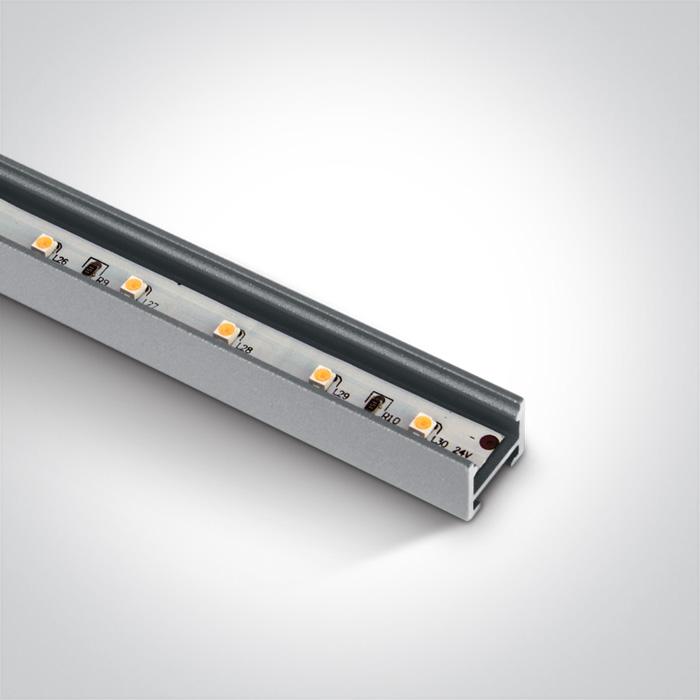 GREY SQUARE 2M PROFILE FOR 12mm STRIPS