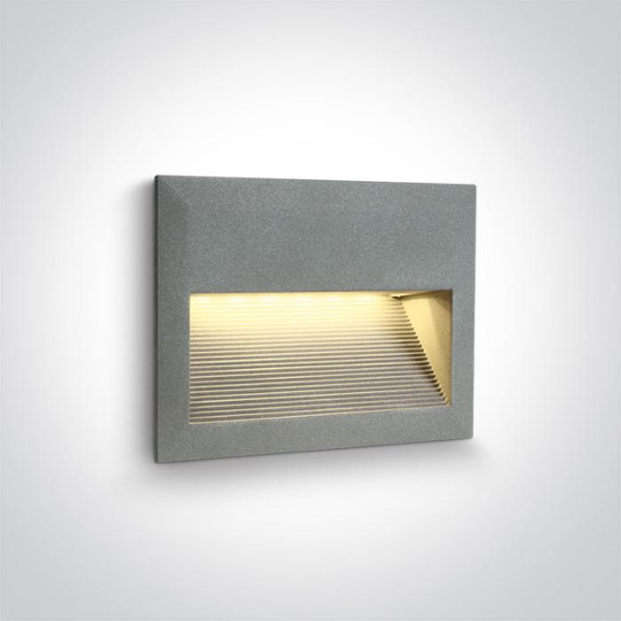GREY WALL RECESSED LED 2W WW IP54