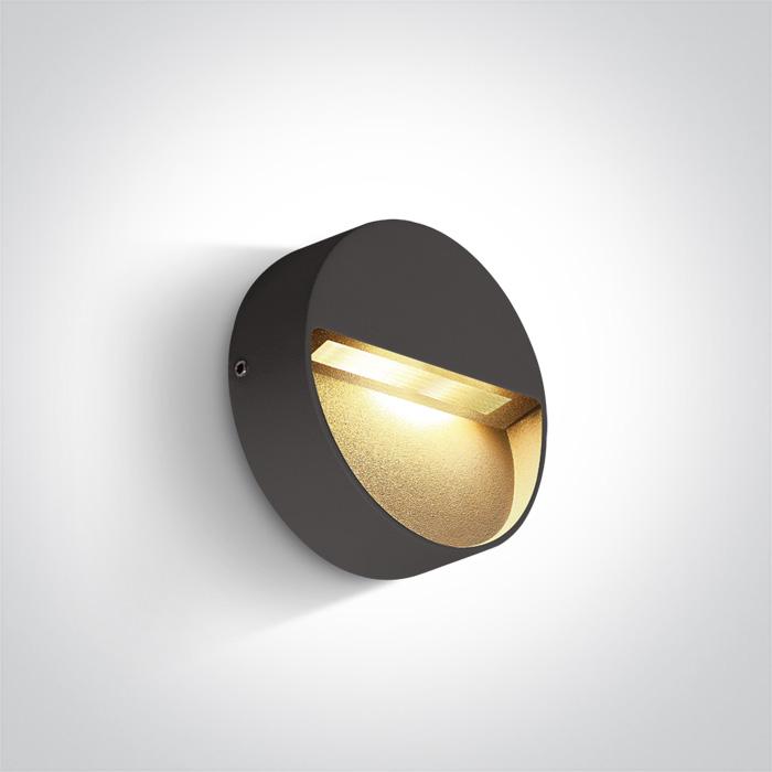 ANTHRACITE LED WALL LIGHT 3W WW IP54 100-240V