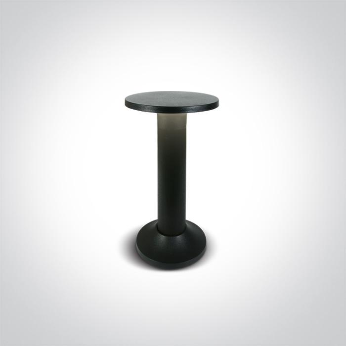 BLACK LED 6,5W WW IP54 30cm BOLLARD 230V