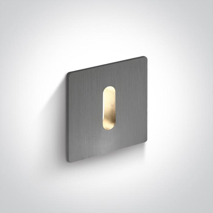 ALUMINIUM RECESSED 1W WW DARK LIGHT IP20 350mA