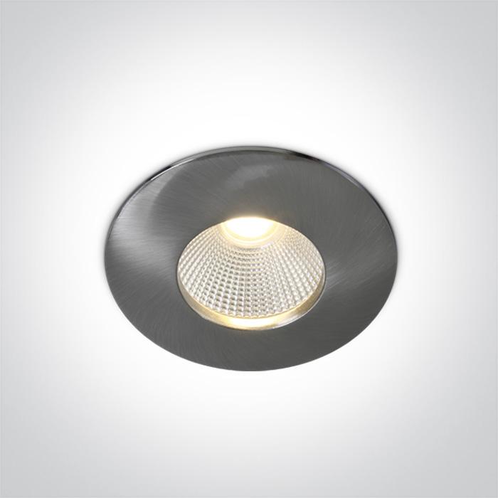 BRUSHED CHROME COB LED 12w WW 700mA 40deg IP64