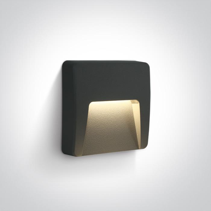 ANTHRACITE LED WALL LIGHT 3W WW DARK LIGHT IP65 230V