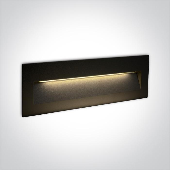 BLACK WALL RECESSED LED 7W IP65 DARK LIGHT 100-240V