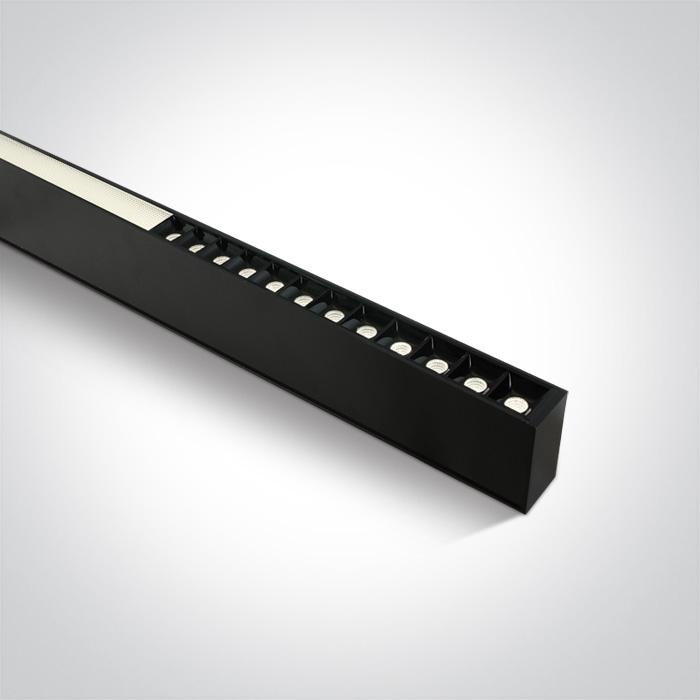 BLACK 24pcs SPOTS + DIFFUSER UGR19 LED 40W CW 1200mm LINEAR 230V ...