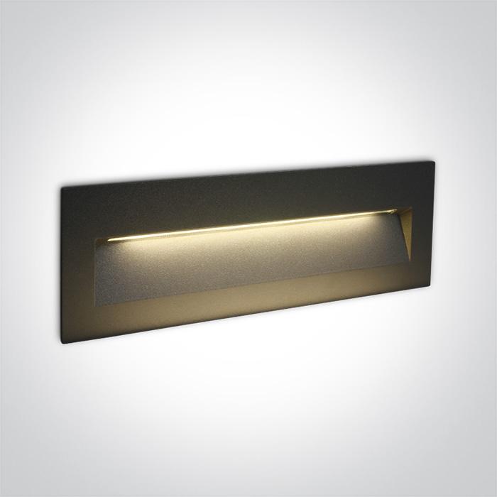 ANTHRACITE WALL RECESSED LED 7W IP65 DARK LIGHT 100-240V