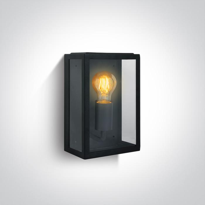 BLACK WALL LIGHT 12W E27 IP43