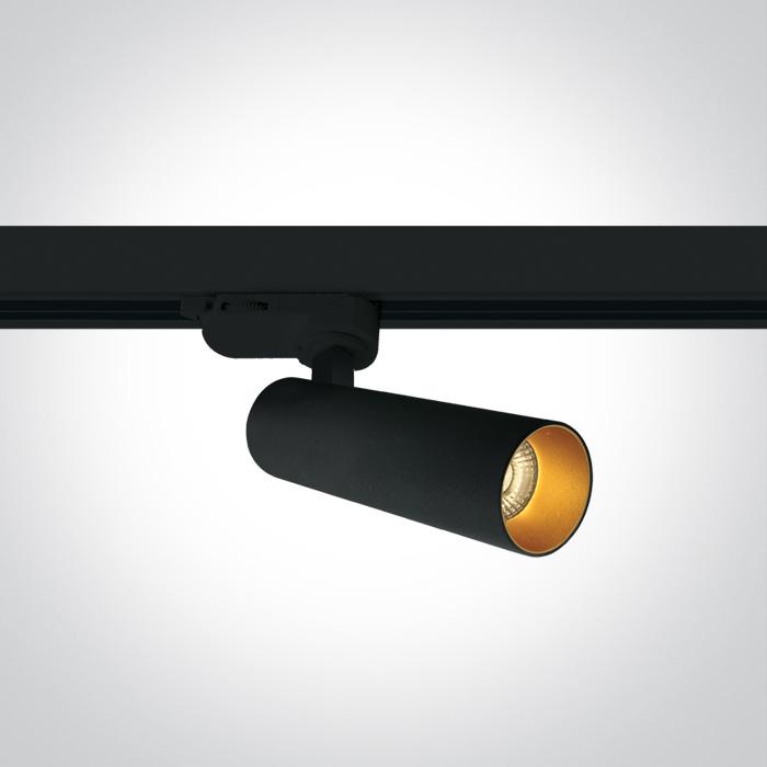 BLACK COB LED 8W WW TRACK SPOT 36deg 230V DIMMABLE DARK LIGHT