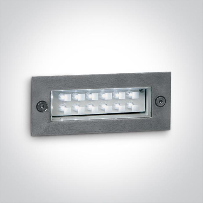 S/STEEL WALL RECESSED RED 1,2w IP54 230v