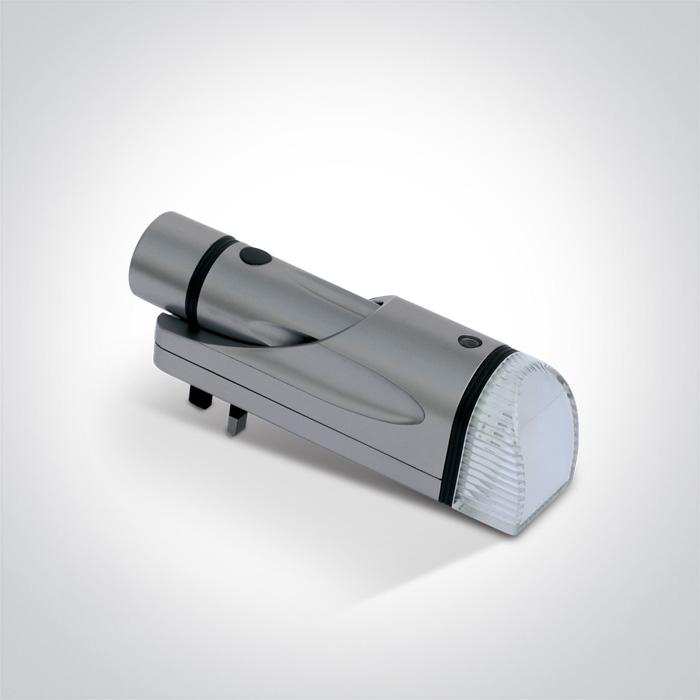 GREY LED NIGHT LIGHT TORCH RECHARGEABLE BS SOCKET
